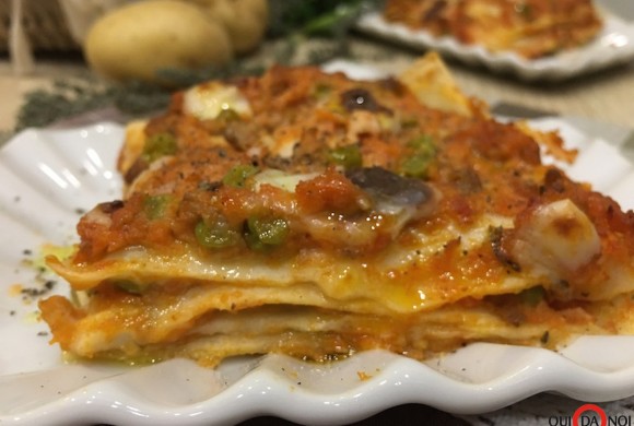 LASAGNE AL FORNO CON RAGU’ DI PATATE