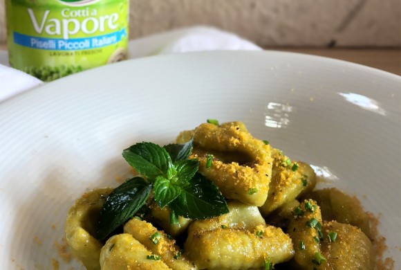 GNOCCHI DI PISELLI E MENTA CON BOTTARGA DI MUGGINE