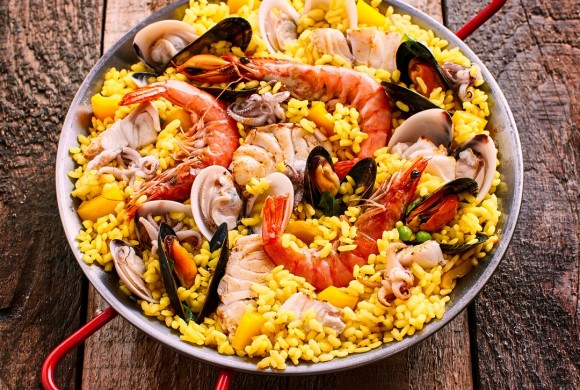 Paella di frutti di mare allo zafferano di Navelli