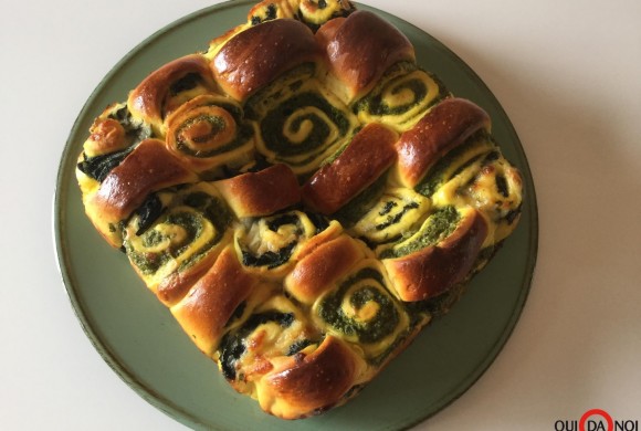 Torta a scacchiera con ricotta, spinaci e zafferano di Navelli