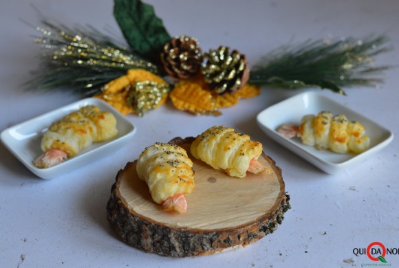 Involtini di scampi in sfoglia