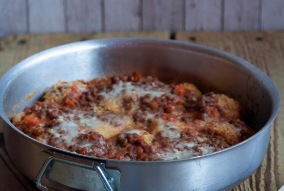 Polpette di polenta con ragù di lenticchie