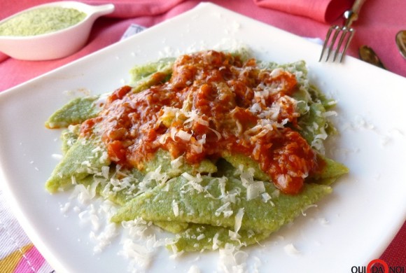 Una pasta tricolore. I maltagliati con farina di piselli