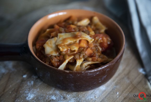 Maltagliati di farro al ragù di lenticchie